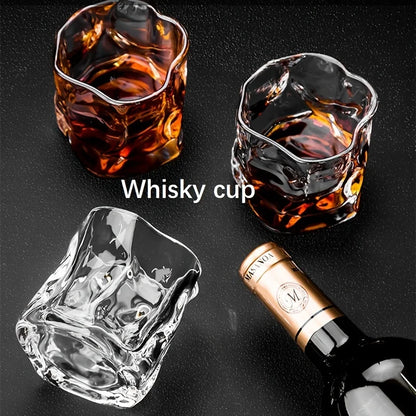 1pc 200ML Premium Whisky Glasses Set An Irregular Twisting Glass Cup