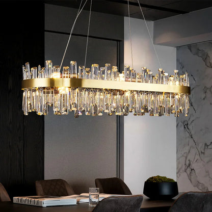 Modern Smoke Grey Crystal Chandelier Lighting Luxury Led hanging lamp for Dining Table Living Room Bedroom Home Decor lustre