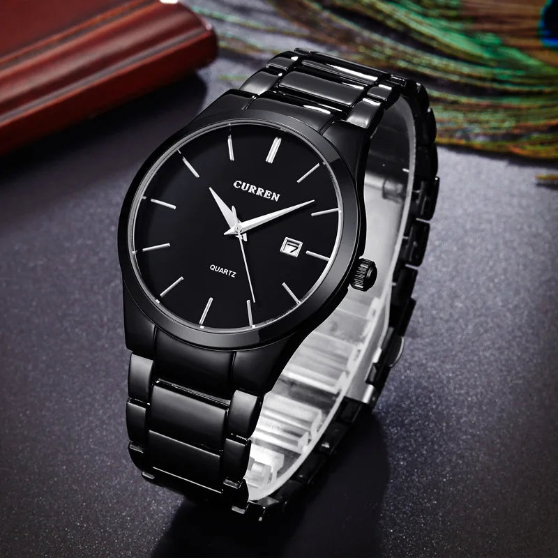 Slim Steel Strap Waterproof Watch for Man