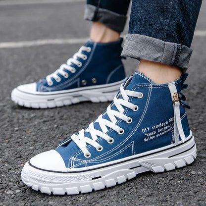 Breathable High-top Men's Canvas Shoes