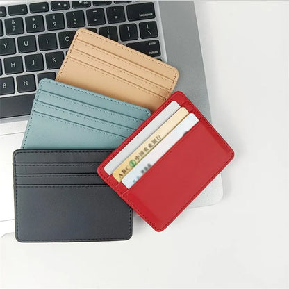 1Pc Pu Leather ID Card Holder