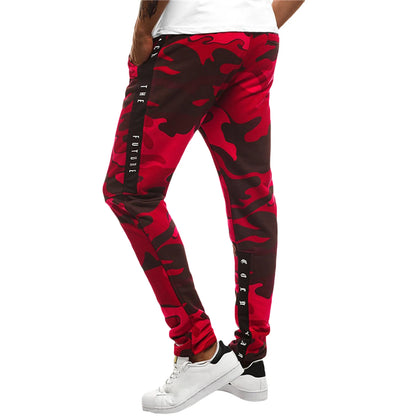 Men's Casual Camouflage Printed Lounge Pants Sweatpants Camouflage Letters Printed Slim Fit Sweatpants Gym Workout Pants M-3XL