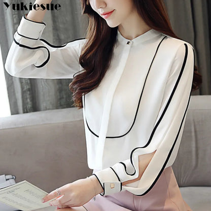 Long Sleeve Business Casual women's blouses Chiffon