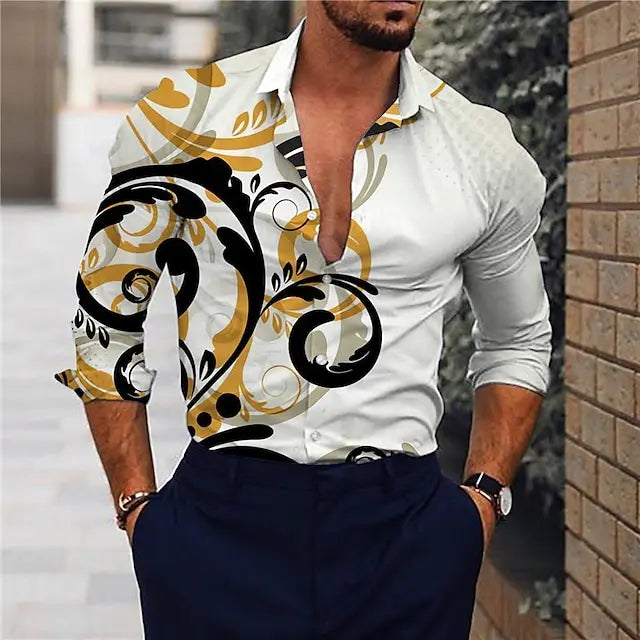 Floral Men's Long Sleeve Shirts