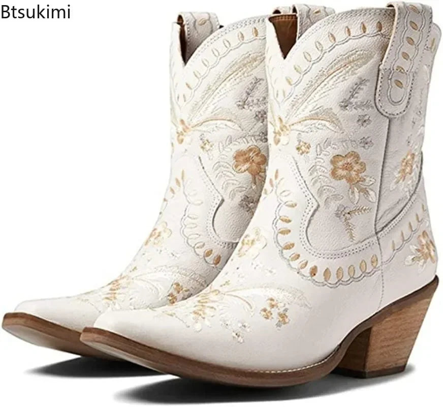 Embroidered Western Boots For Women