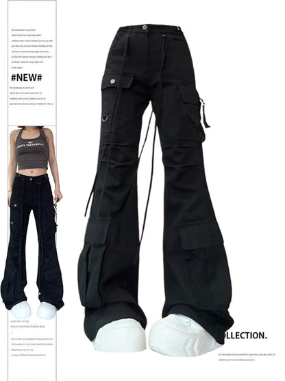 Women Black Gothic Flare Jeans