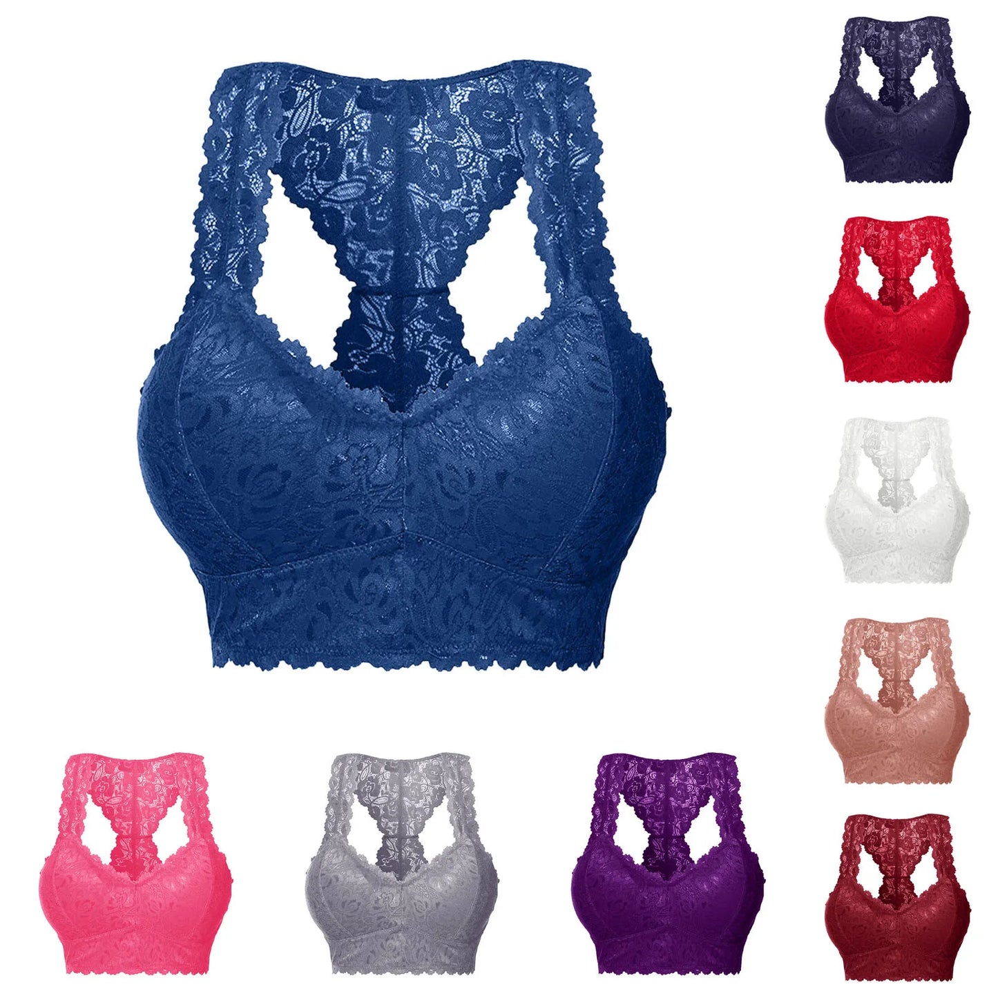 Women Lace Sport Bras For Bralette Wireless Breathable Plus Size Crop Wire Free Bra Lingerie Sexy V-neck Lace Bras Underwe S-3XL