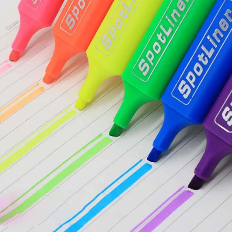 Highlighter MP-460 Water-based Pigment Single Head 6-Color Marker Pen Head Pen Note Pen Stationery Office school supplies