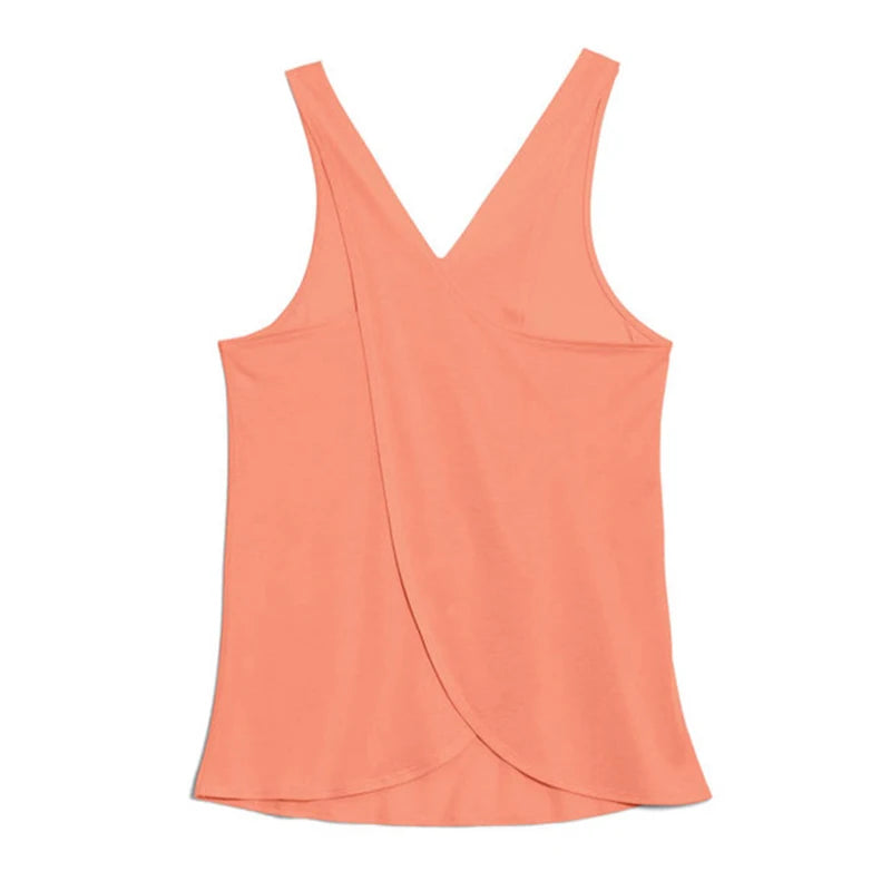 Women's Activewear: Solid Wrap Back Sports Tank Tops