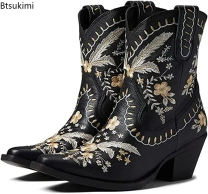 Embroidered Western Boots For Women