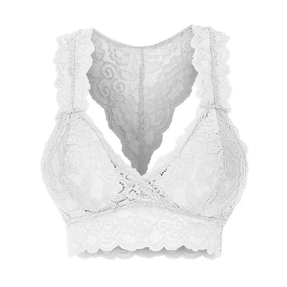 Women Lace Sport Bras For Bralette Wireless Breathable Plus Size Crop Wire Free Bra Lingerie Sexy V-neck Lace Bras Underwe S-3XL