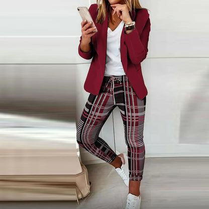 Women Blazer And Guard Pants Sets