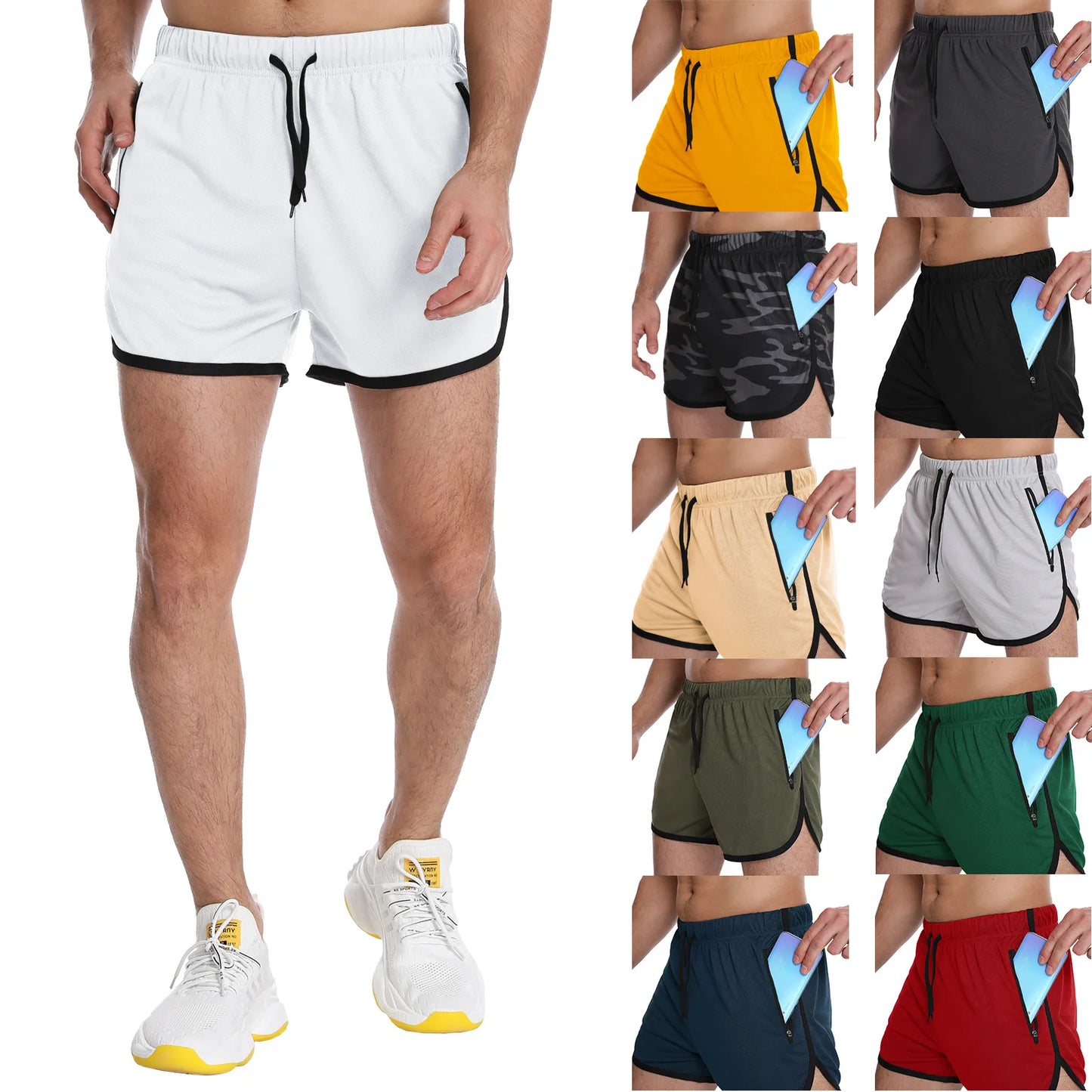 Men's Sport Gym Shorts Workout Fitness Summer Beach Swimming Basketball Short Pants Quick Dry Training Jogging Running Shorts