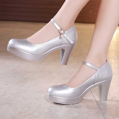 Shallow Thick Bottom White Shoes