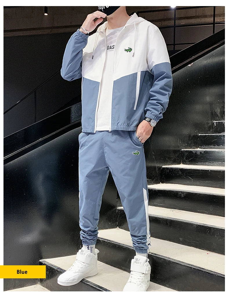 New Breathable Sports Hoodie Two Piece Set