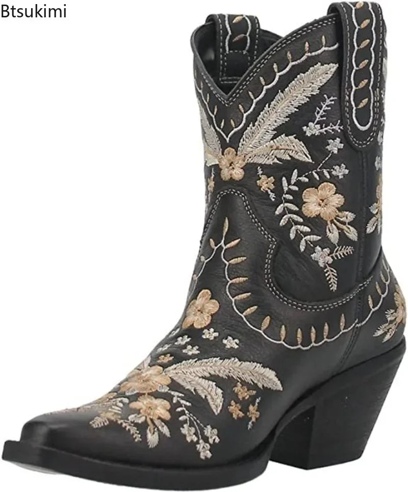 Embroidered Western Boots For Women