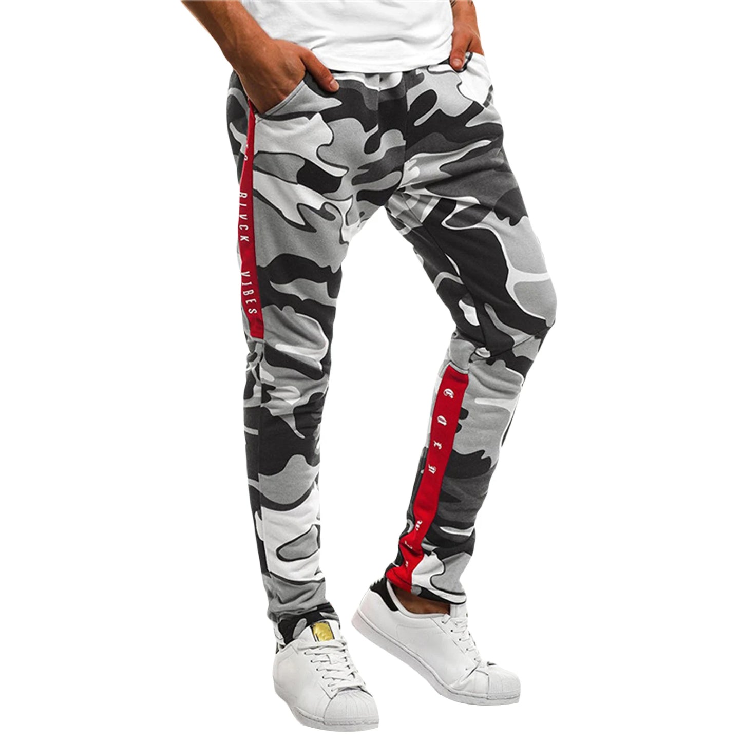 Men's Casual Camouflage Printed Lounge Pants Sweatpants Camouflage Letters Printed Slim Fit Sweatpants Gym Workout Pants M-3XL