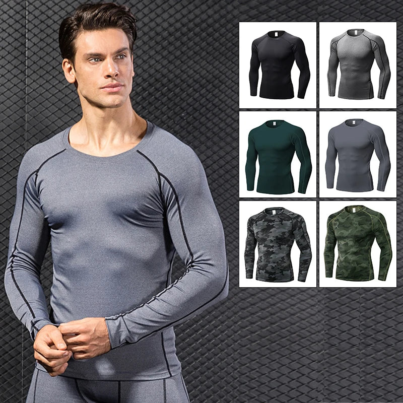 Mens activewear round neck sports compression T-Shirt