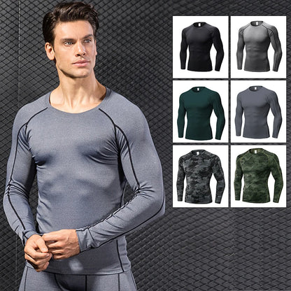 Mens activewear round neck sports compression T-Shirt