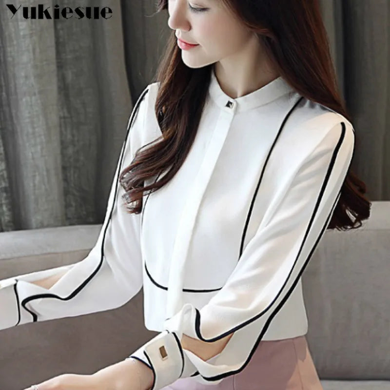 Long Sleeve Business Casual women's blouses Chiffon