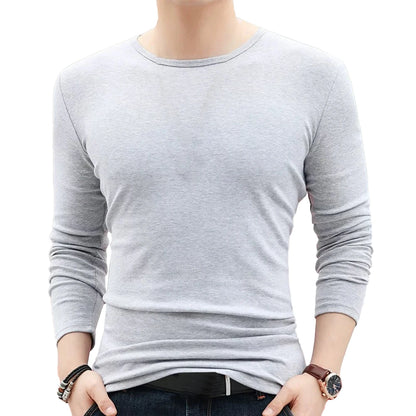 Mens Long Sleeve  T-Shirt Crew Neck