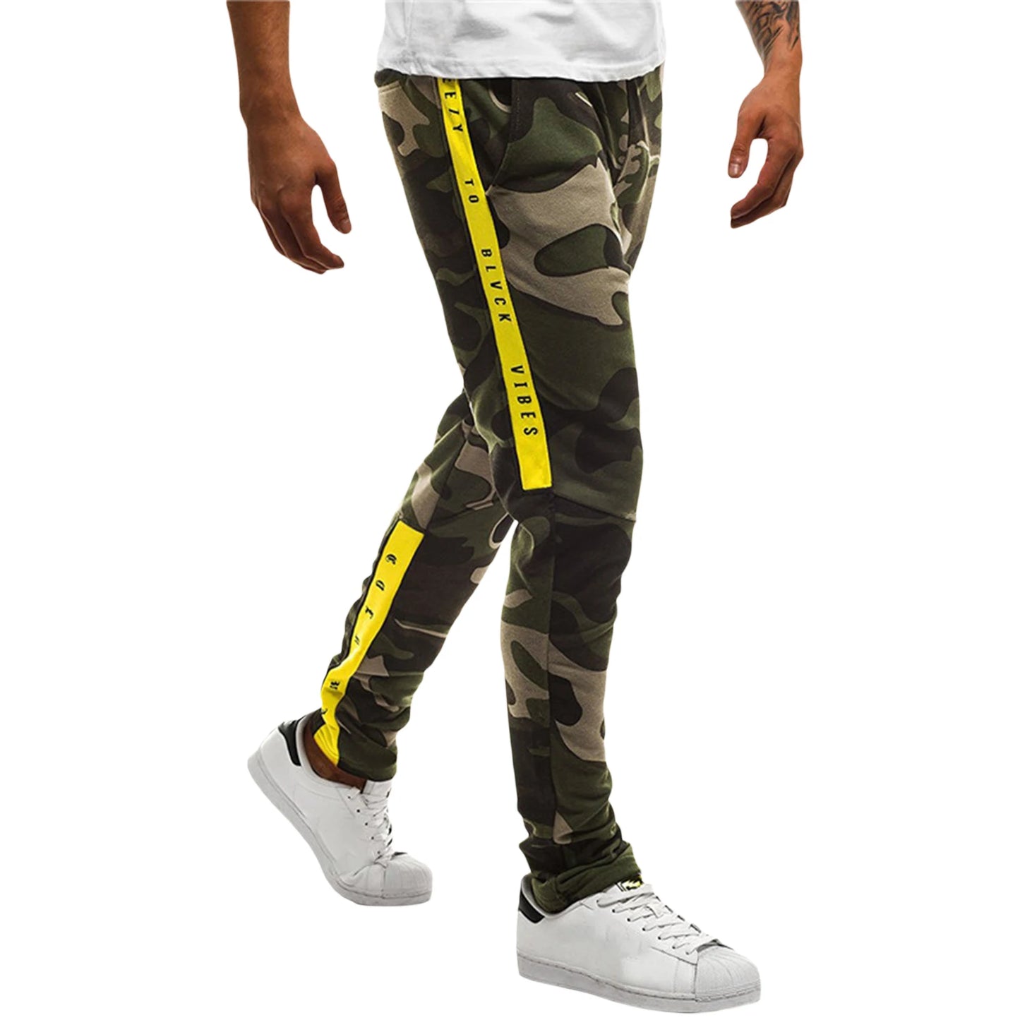 Men's Casual Camouflage Printed Lounge Pants Sweatpants Camouflage Letters Printed Slim Fit Sweatpants Gym Workout Pants M-3XL