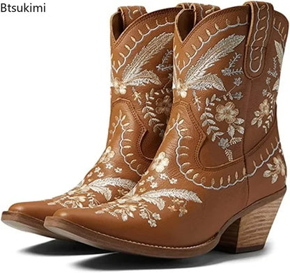 Embroidered Western Boots For Women