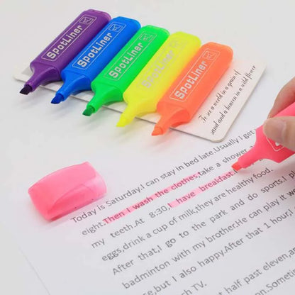 Highlighter MP-460 Water-based Pigment Single Head 6-Color Marker Pen Head Pen Note Pen Stationery Office school supplies