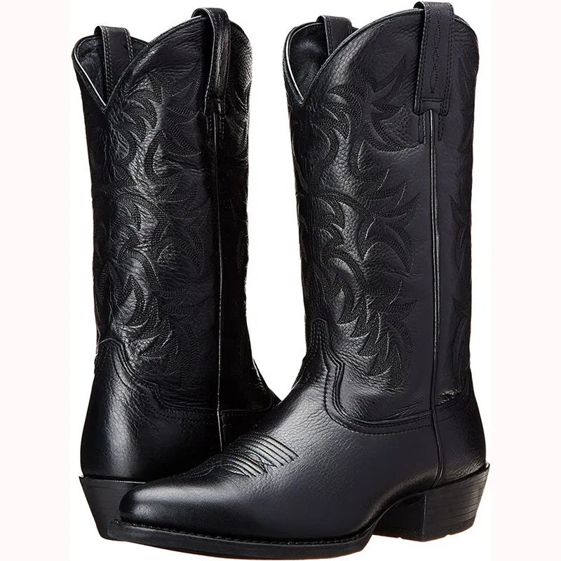 Mid-Calf Western Cowboy Boots for Men