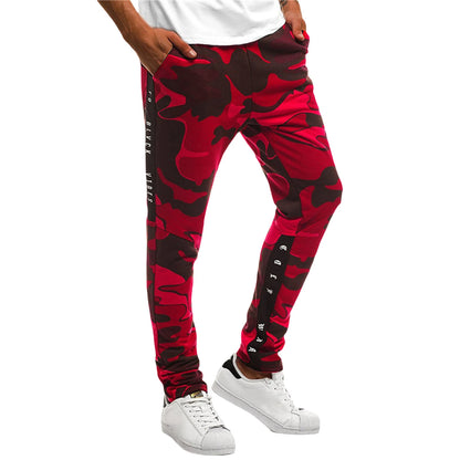 Men's Casual Camouflage Printed Lounge Pants Sweatpants Camouflage Letters Printed Slim Fit Sweatpants Gym Workout Pants M-3XL