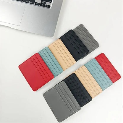 1Pc Pu Leather ID Card Holder