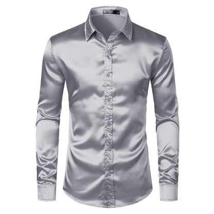 Slim Fit Men's Silk Dress Shirts