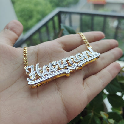 Necklace Double Gold plated Nameplate