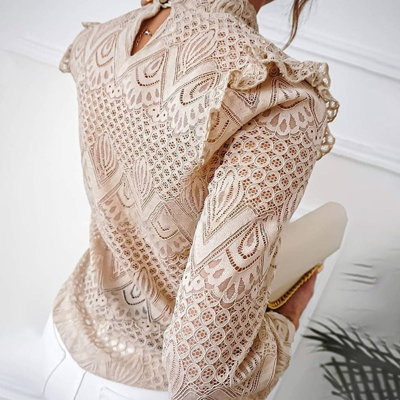 Long Sleeve Lace Top- Casual wear