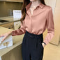 Woman's Long Sleeve  Blouse-  Satin Top