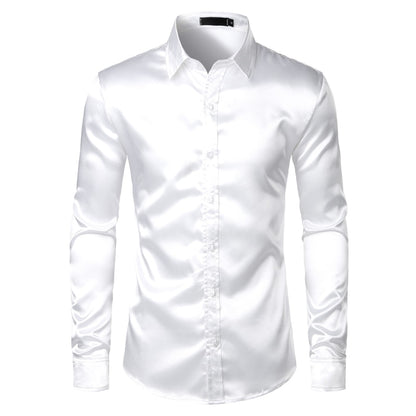 Slim Fit Men's Silk Dress Shirts