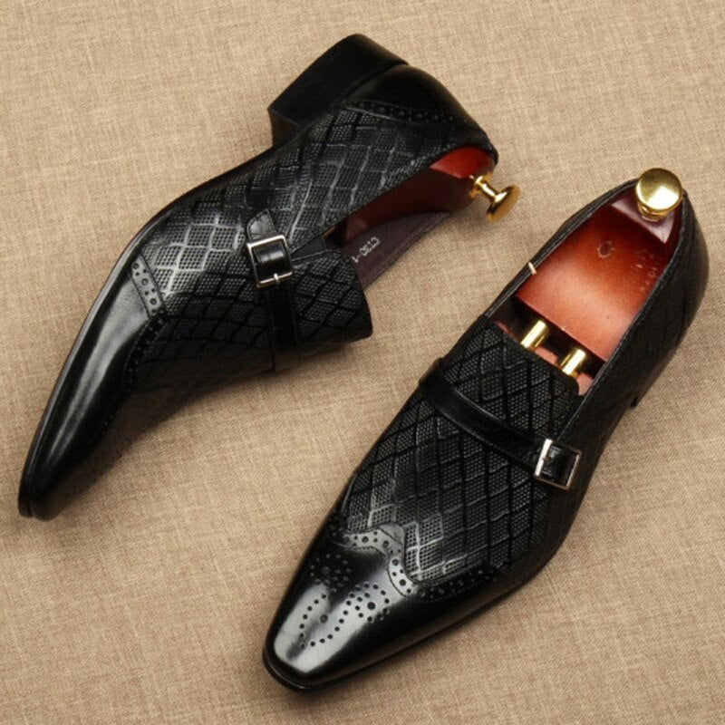 Leather Handmade Black Formal Men's Shoe