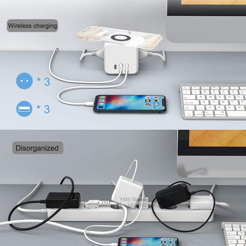 Sopend Power Strip 2 USB Electric with Type C Socket Tee Power cube