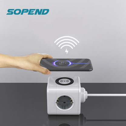 Sopend Power Strip 2 USB Electric with Type C Socket Tee Power cube